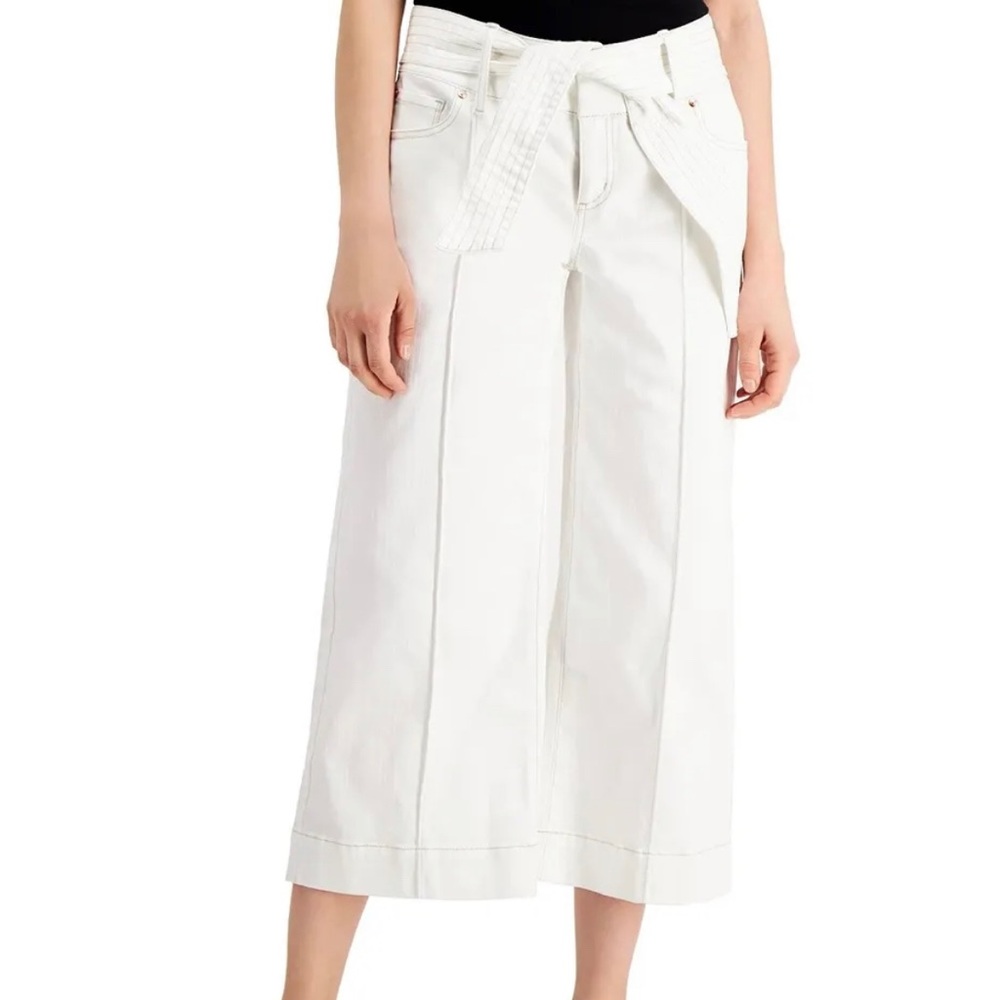 INC International Concepts Womens size 14 Culottes Denim White Jean